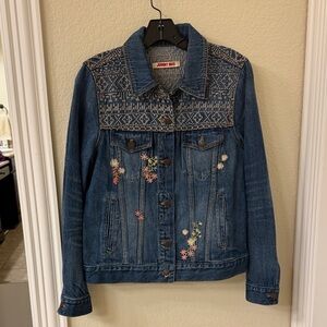 Johnny Was Indigo Embroidered Jean Jacket